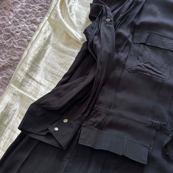 JACKET, LIGHTWEIGHT, LONG SLEEVES W DOMES, BLACK, SIZE 5X, ROUND COLLAR DOMED - Picture 3 of 10